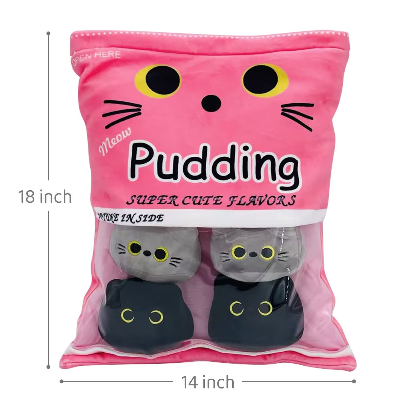 20in Cat Pillow, Cute Cartoon Cat Paw Plush Toy, Soft Animal Plush Pillow, Removable Fluffy Animal Dolls, Stuffed Plush Pillow for Girls Kids, Sofa Chair Decorative Pillow (Green)