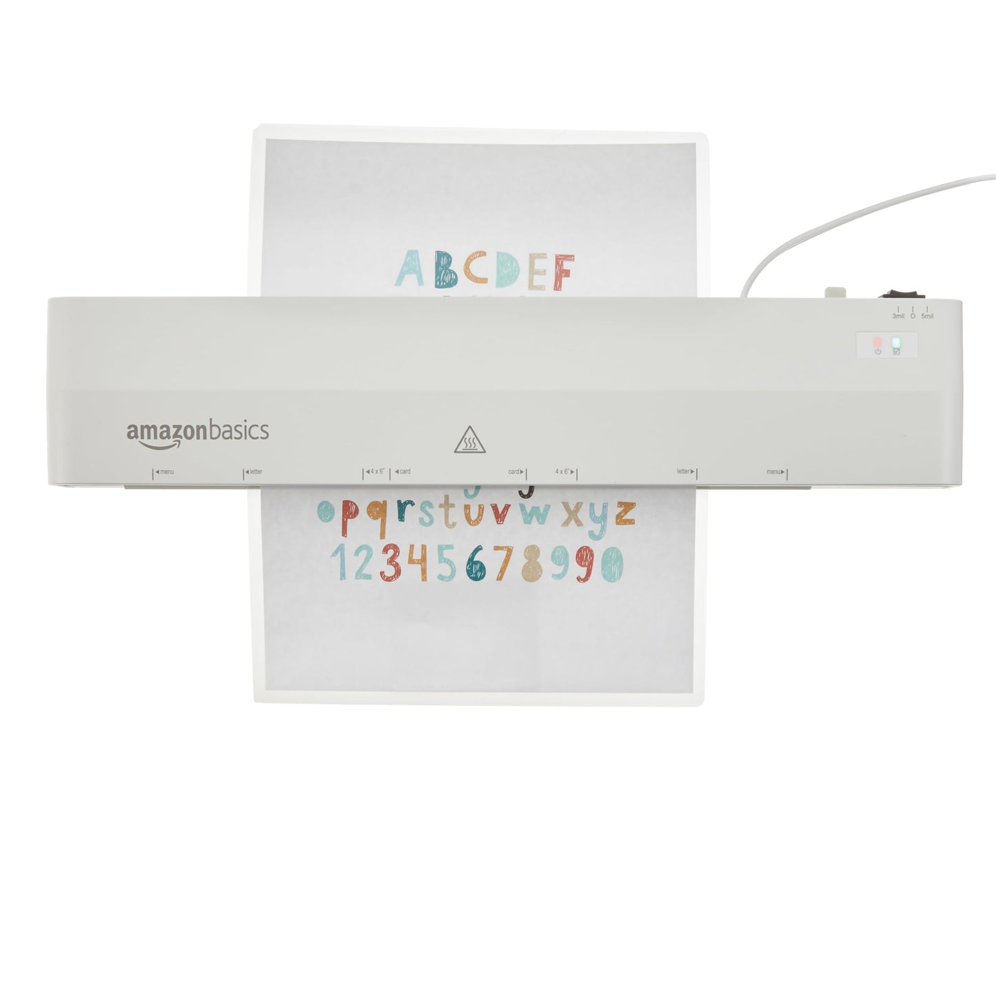 Amazon Basics 12 inch Thermal Laminator Machine, 1 Min Warm-Up, Home/Office/School Use, 20 Pouches Included, White