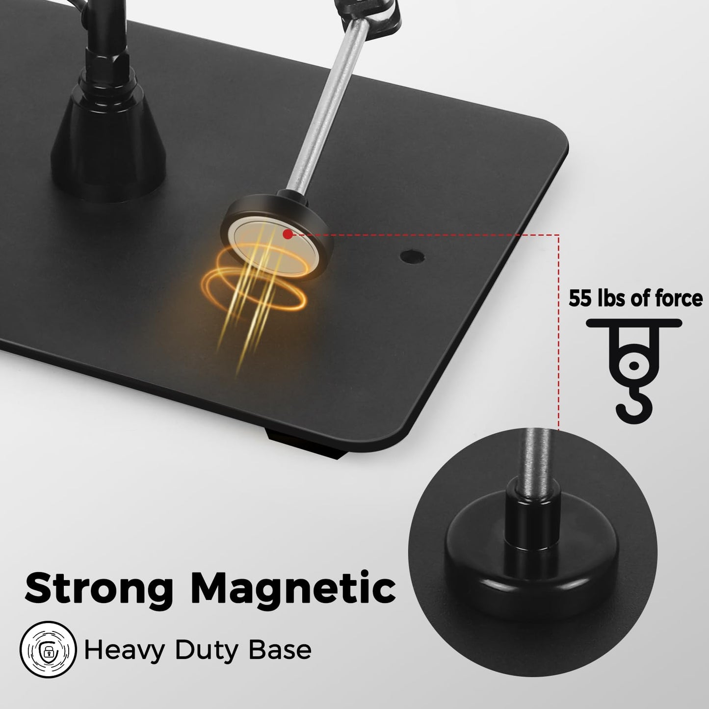 NOEVSBIG Helping Hands Soldering Station with Upgraded 5X Magnifying Lamp, 360° Soldering Clamp, 4 PCB Holders, Extra-Large Base & 4 Sturdy Flexible Arms, Hands-Free Tool for Soldering, Jewelry Crafts