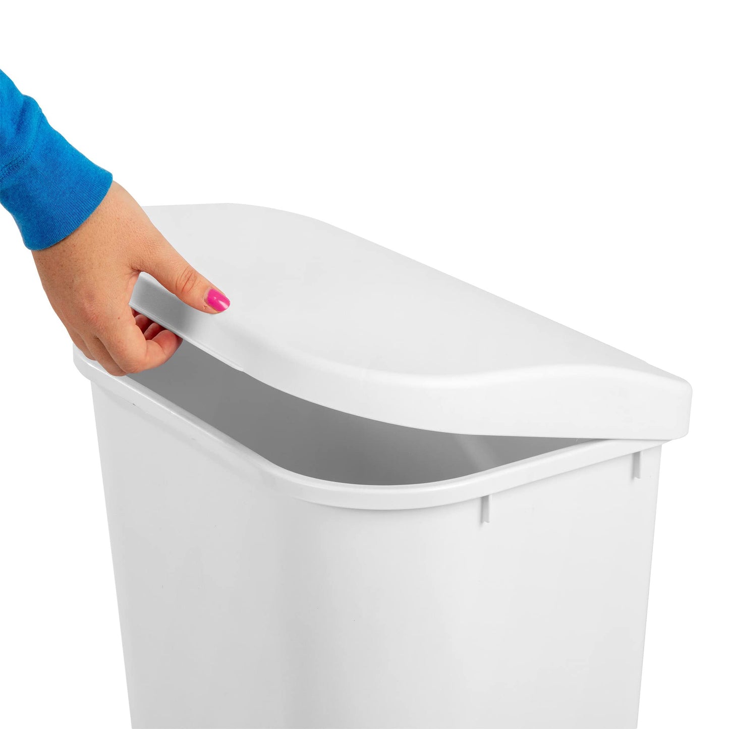 Sterilite 10758006 11.3 gal Lift Top Wastebasket White