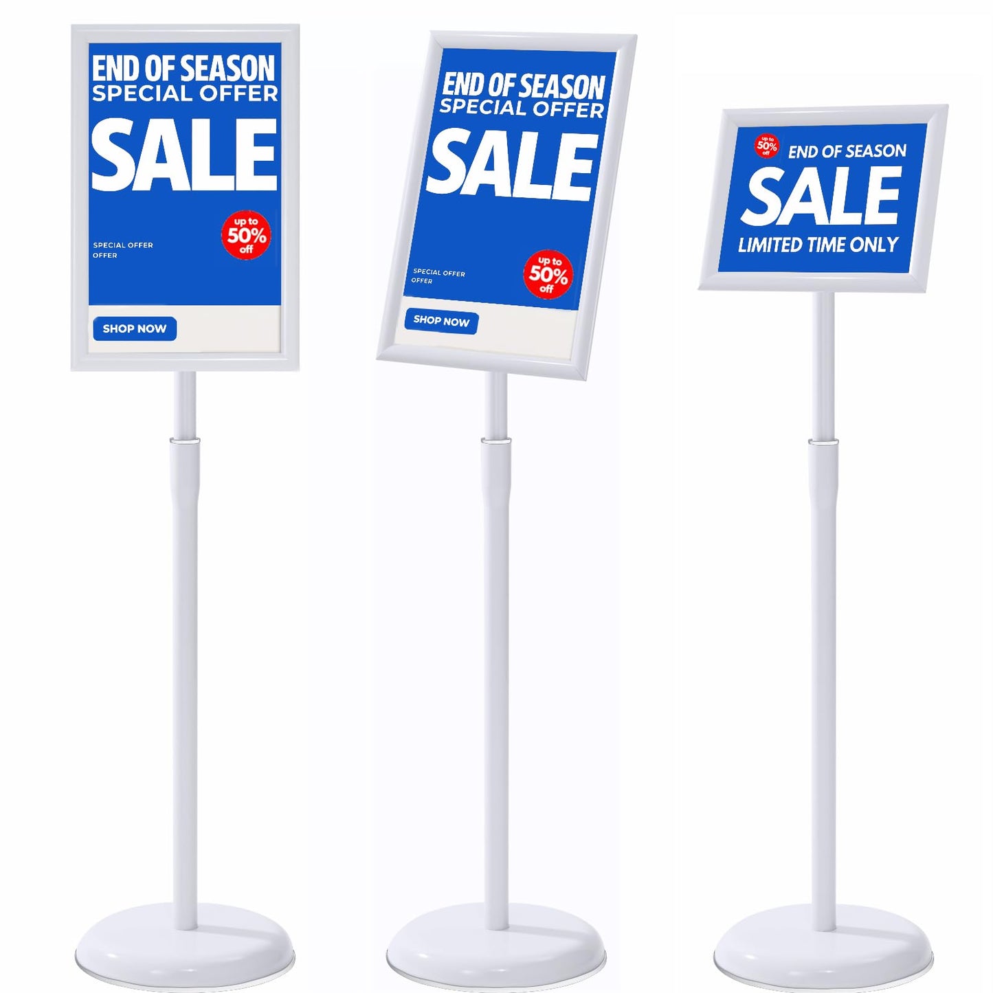 YIYO sign stand，floor sign holder poster stand heavy duty pedestal signage stand for display (WHITE, 8.5*11)