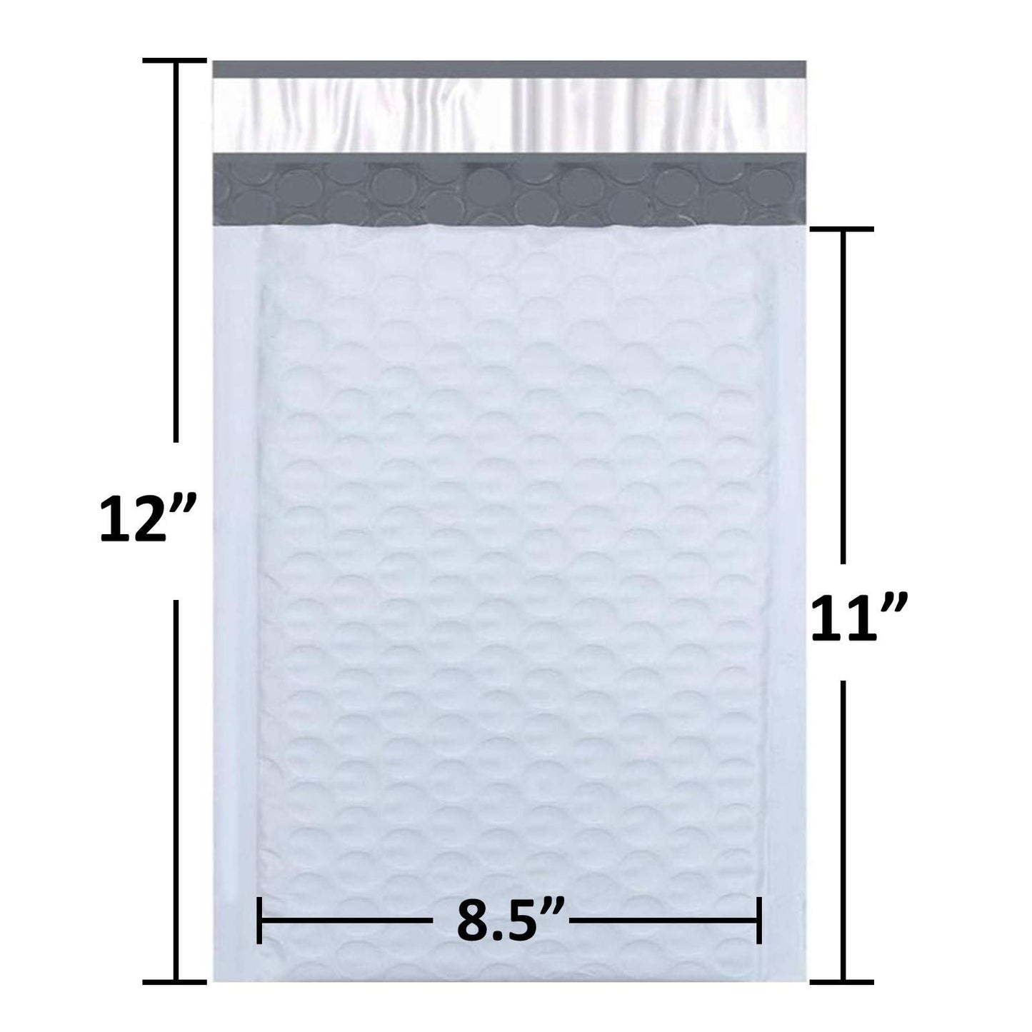 Sales4Less #2 Poly Bubble Mailers 8.5X12 Inches Padded Envelope Mailer Waterproof Pack of 100, White,Grey