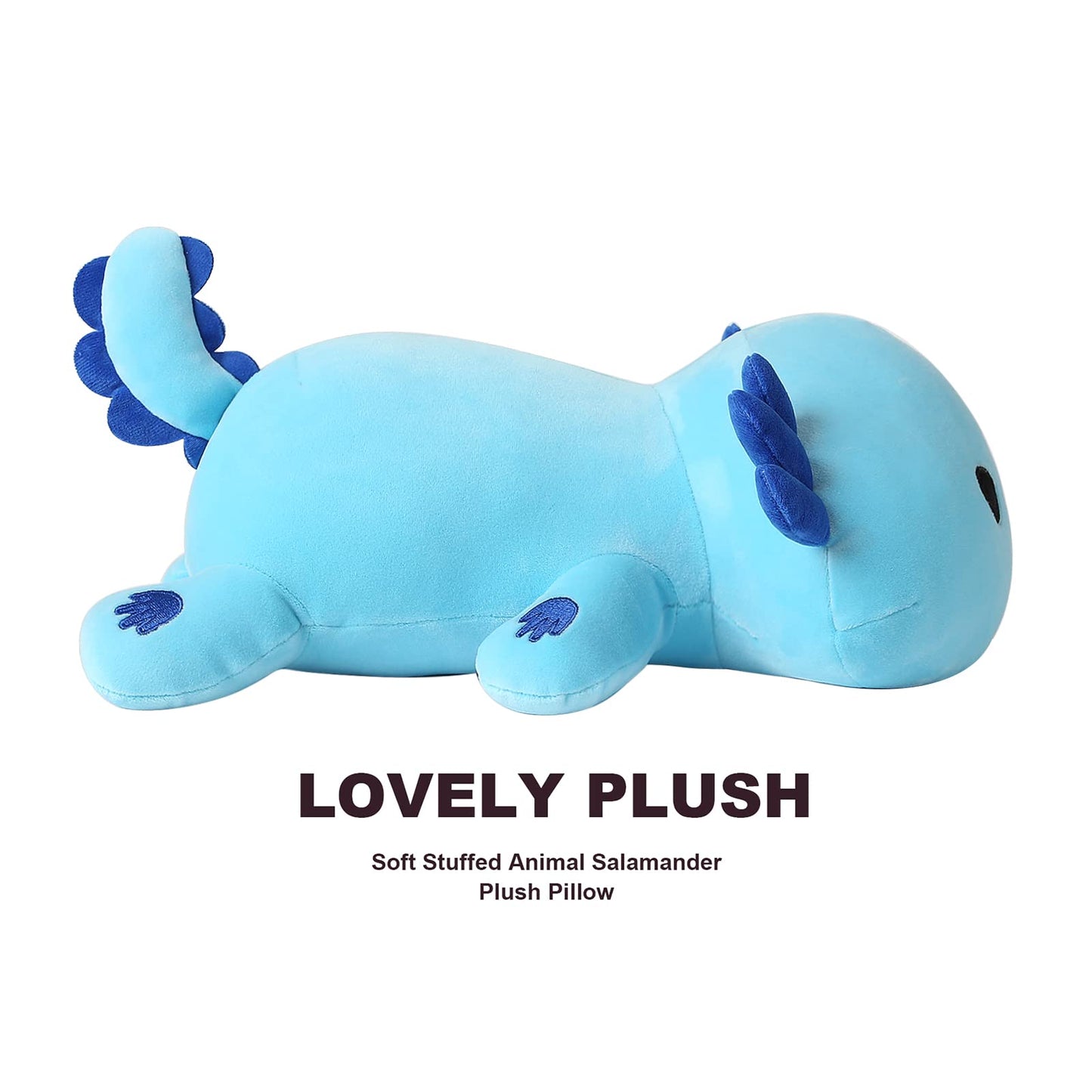Onsoyours Cute Axolotl Plushie, Soft Stuffed Animal Salamander Plush Pillow, Kawaii Plush Toy for Kids (Blue Axolotl A, 19''), Cat, Axolotl