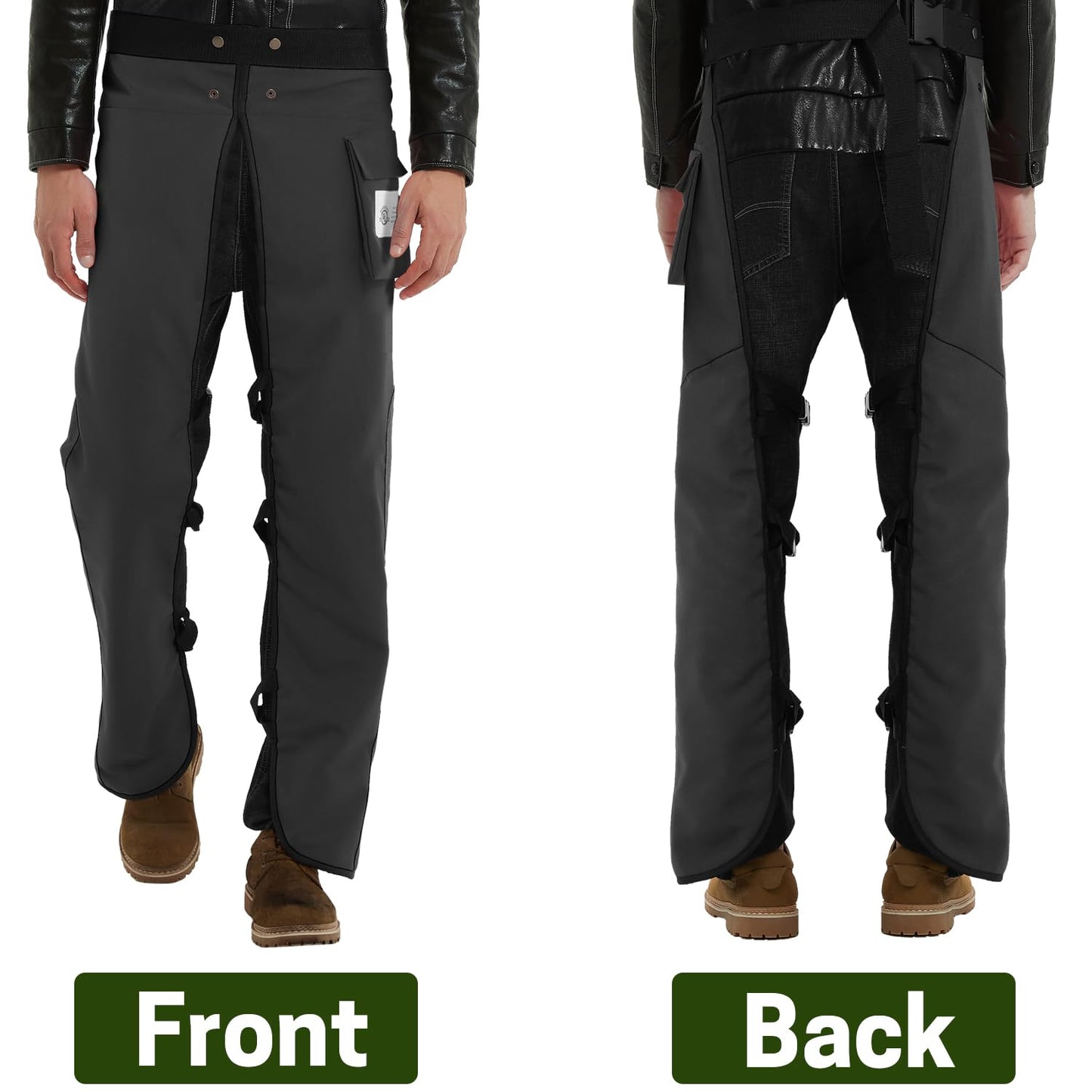ZELARMAN Chainsaw Chaps Apron Wrap 8-layer for Men/Women Loggers Forest Workers Protective Chain Saw Pants Adjustable