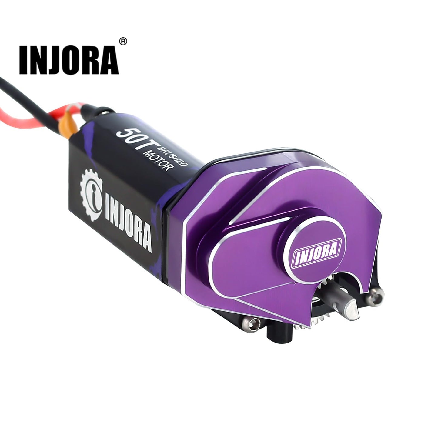 INJORA 050 50T Brushed Motor with Helical Gear Complete Transmission for SCX24 AX24 1/24 RC Crawler Upgrade