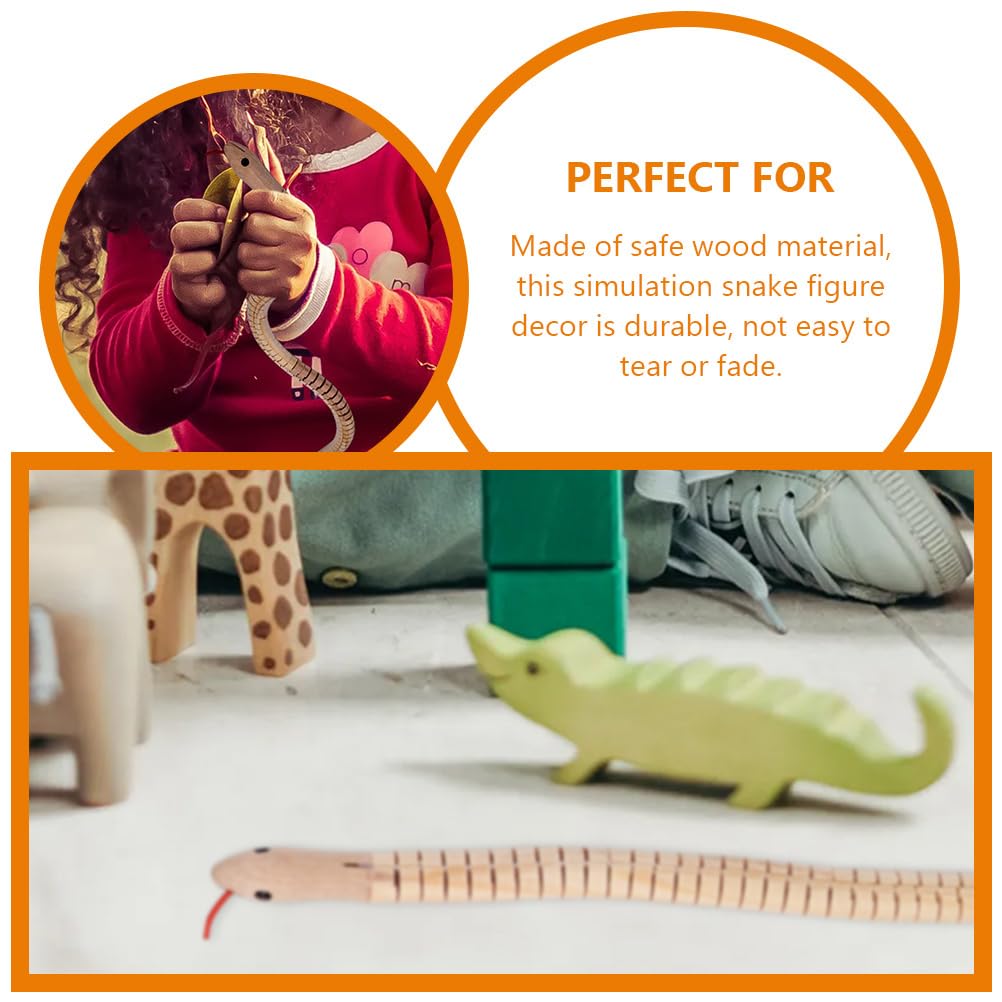 jojofuny Fake Snake 30 Pcs Simulation Wooden Snake Snake Halloween Animals Wooden Playset Wooden Snakes Small Wood Snake Unfinished Wood Snake Halloween Wood Snake Wooden Snakes