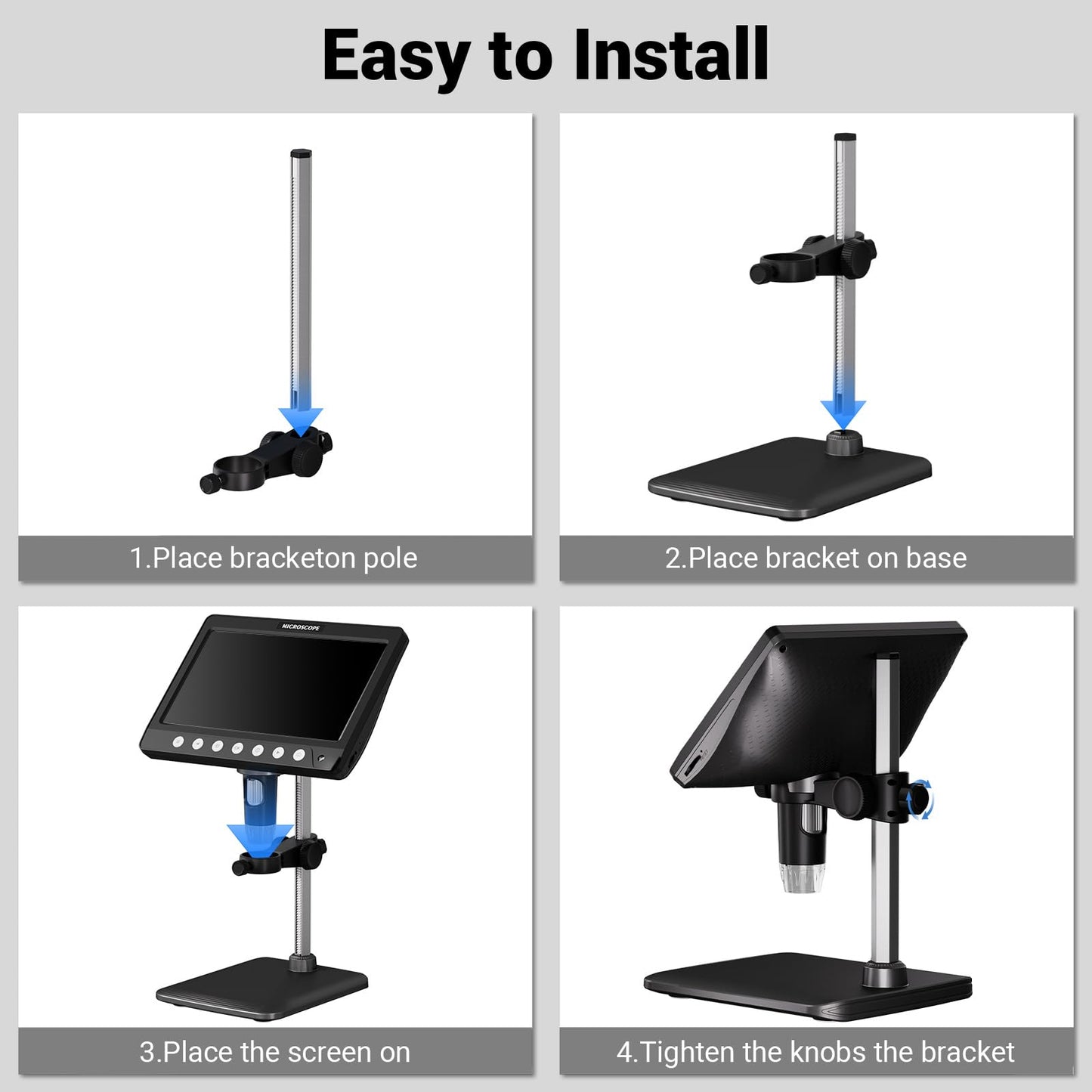 Coin Microscope for Adults Kids - 7'' HD IPS Digital Microscope for Error Coins with Screen | 1200X Soldering Microscope with 8 LED Lights | 32GB SD Card USB for Windows/MacOS