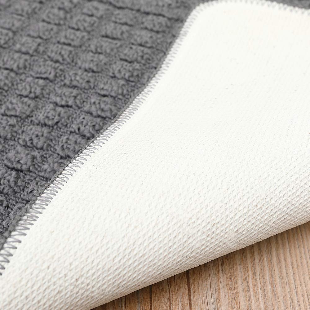 COSY HOMEER 32X20 Inch Anti Fatigue Kitchen Rug Mats are Made of 100% Polypropylene Half Round Rug Cushion Specialized in Anti Slippery and Machine Washable (Grey 3pcs)