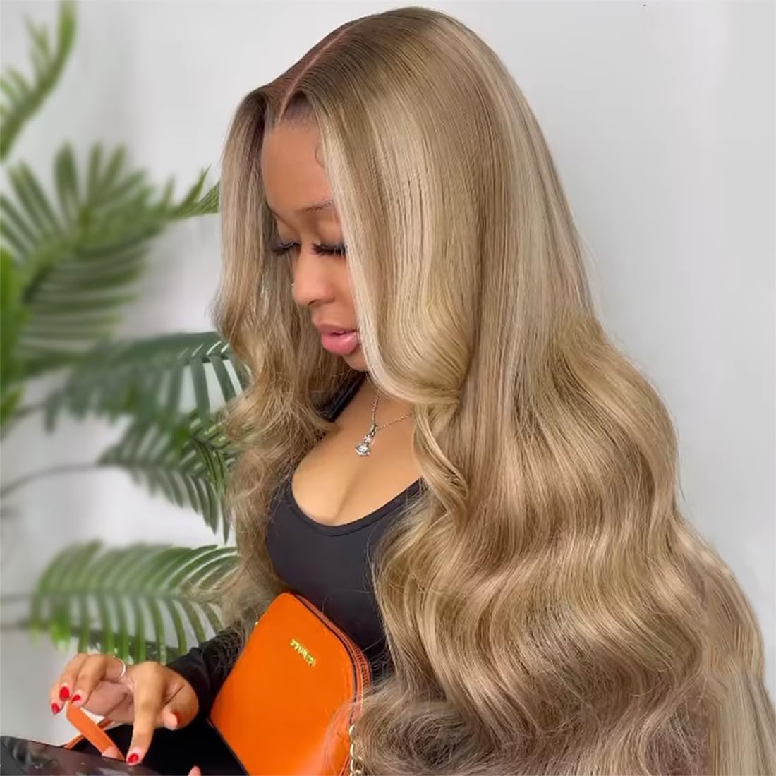 Merhara Highlight Ash Blonde Wigs Human Hair 180% Density 13X4 HD Balayage Glueless Wigs Human Hair for Women Gray Highlight Lace Front Wig Human Hair Pre Plucked Body Wave Lace Front Wigs 18 Inch