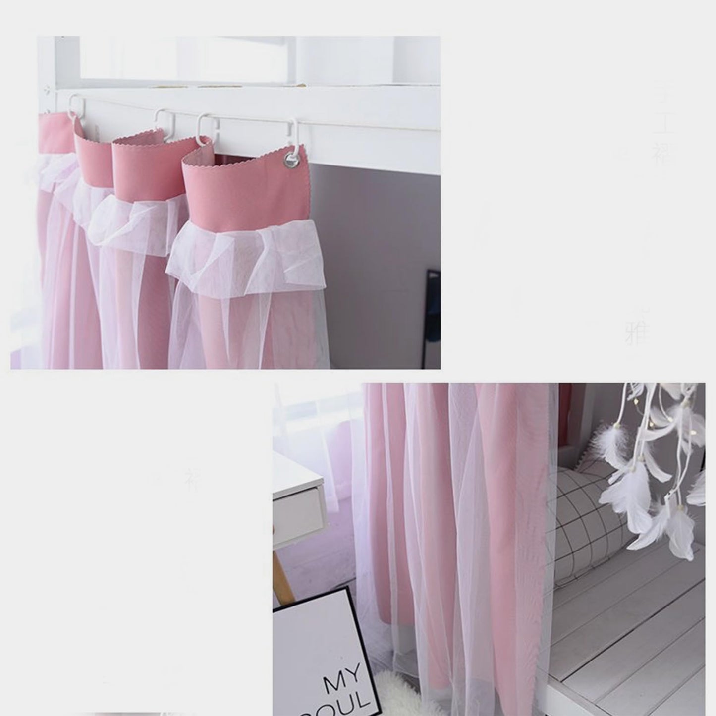Navhao Dorm Home Solid Thicken Bunk Blackout Bed Curtains Cloth Bed Canopy Students Single Sleeper