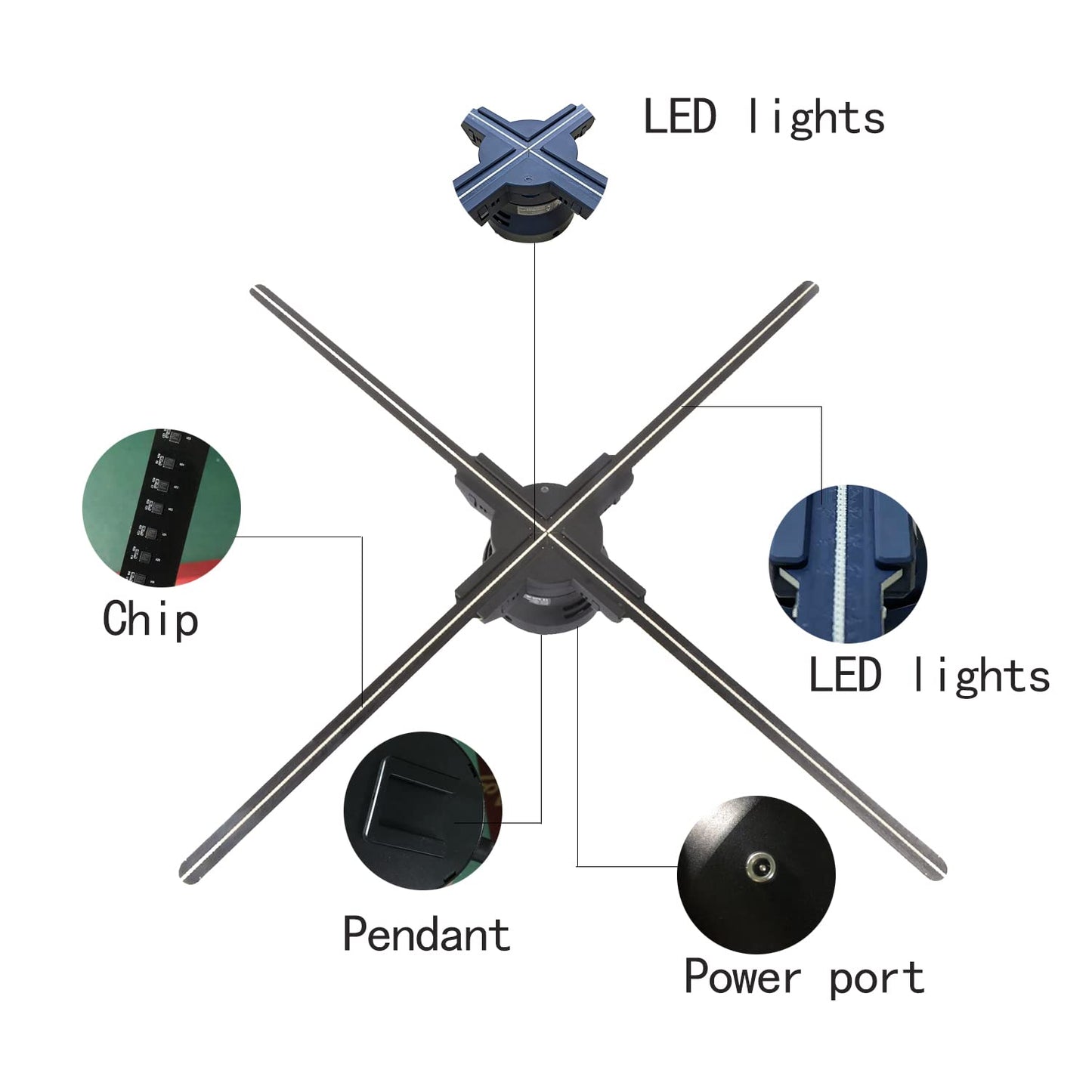 3D Hologram Fan,27.5“ Christmas Tree Holographic Fan Advertising Display with Remote,Hologram Projector with 700 Video Library,70CM Hologram Fan HD LED for Business Store Signs,Halloween