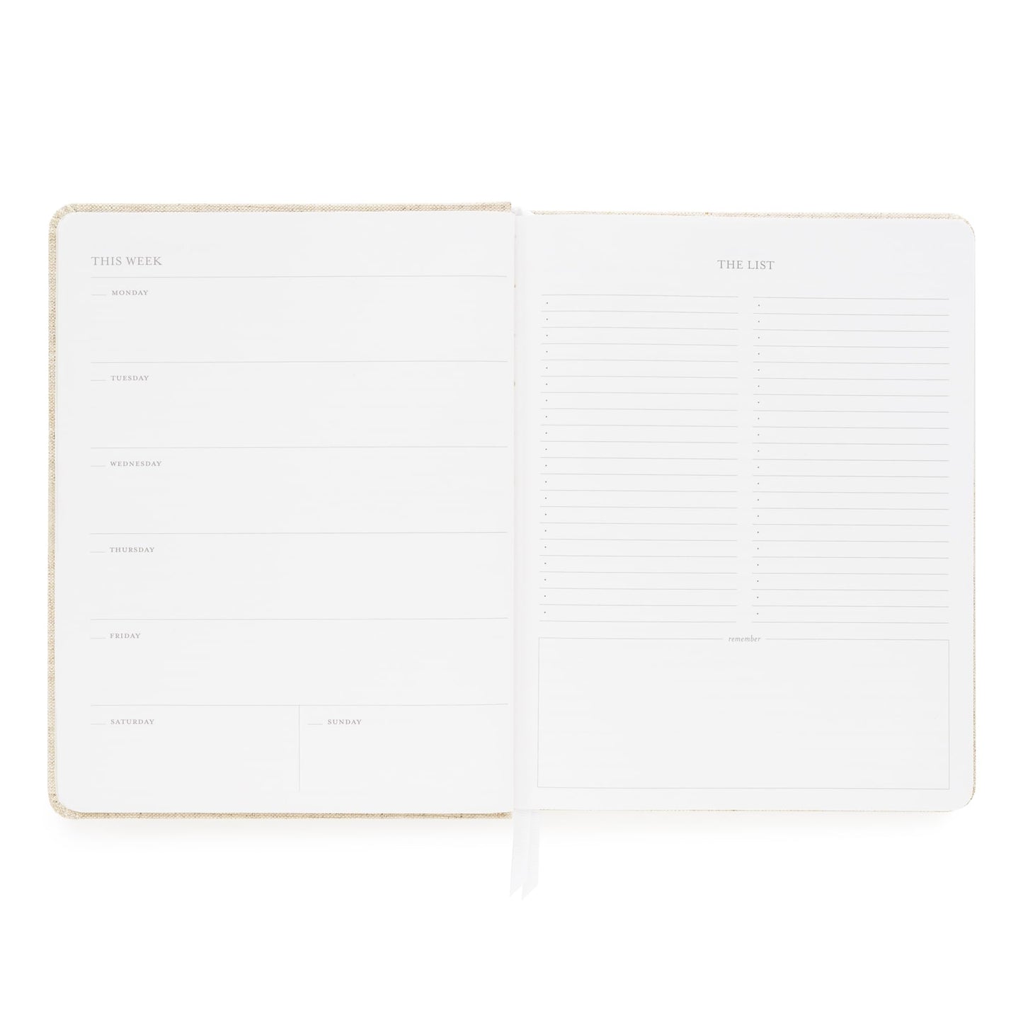 Sugar Paper Undated Weekly Planner, Fabric Cover, 7x9 Inches, Hardcover Weekly Planner (Chambray)