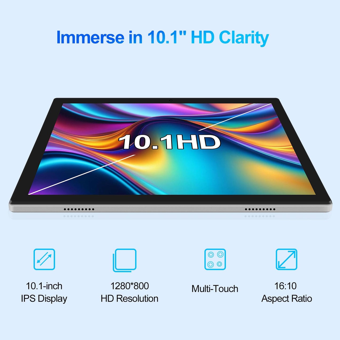 ATMPC Tablet 10 inch Android 14 Tablet with Octa Core Processor 12GB RAM 128GB ROM 1TB Expandable 1280x800 IPS Touchscreen, 6000mAh Battery, WiFi 6, BT 5.4, Dual Camera (Sliver)