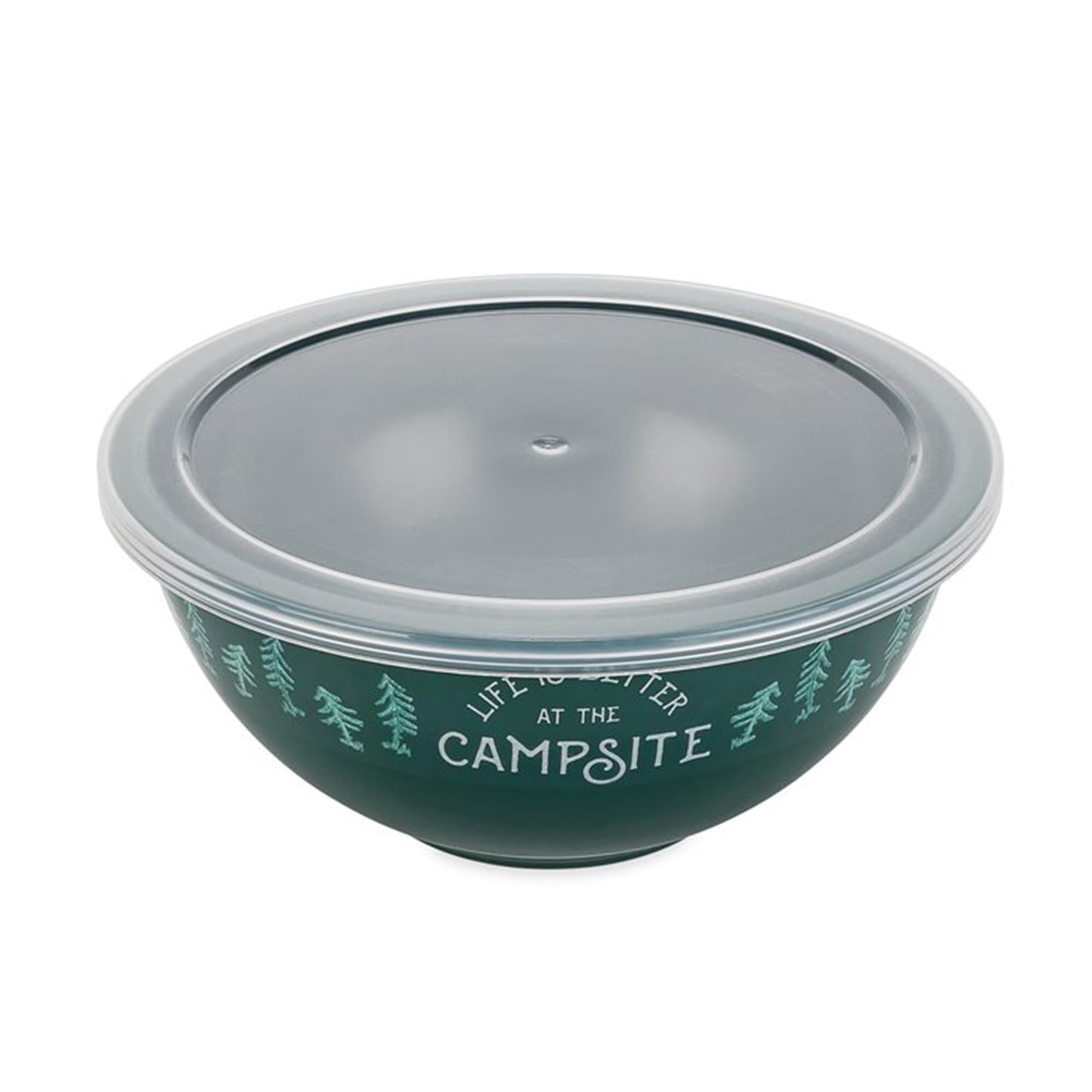 Camco Life is Better at The Campsite Nesting Bowl Set, Includes (4) Durable Melamine Bowls with (4) Plastic Lids Suitable for On-The-Go Lifestyles