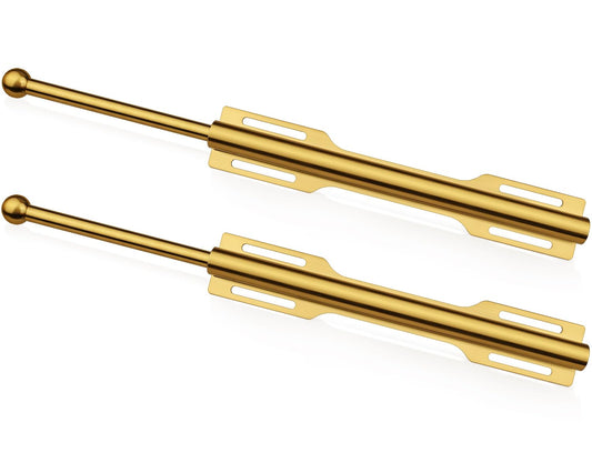 FIRJOY 12" Valet Rod for Closet Pull Out (2 Pack, Brushed Gold)