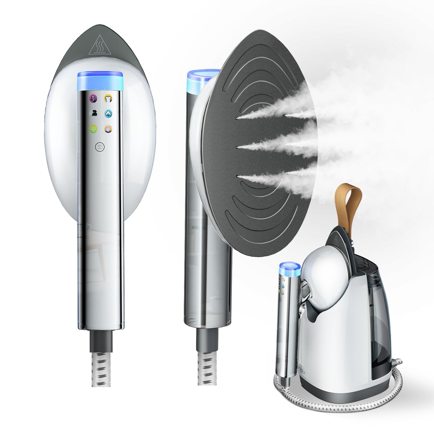 Sundu 1500W Professional Garment Steamer, 2-in-1 Vertical & Handheld for Wrinkles, 6 Steam Modes, 30-Second Heat Up, 800mL Tank, Auto Shut-Off, Portable & Standing Design, White