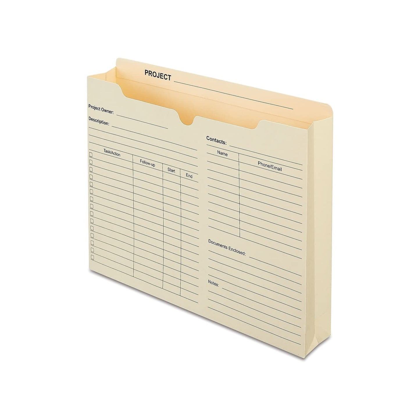 Staples Reinforced Pre‑Printed File Jackets, Letter Size, 2‑Inch Expansion, Manila, Durable Indexed Filing – 50/Box