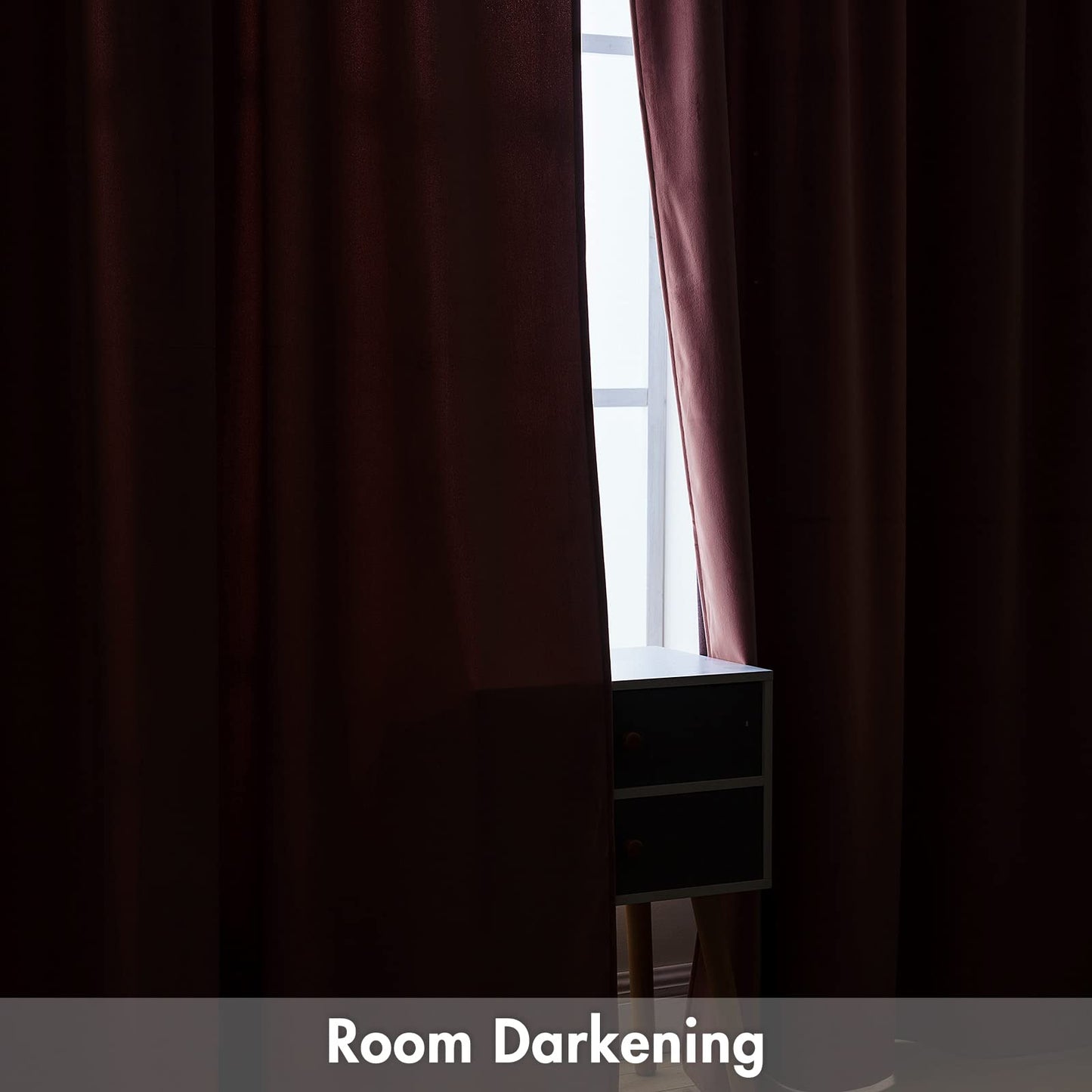 MIULEE Dusty Rose Pink Velvet Curtains Thermal Insulated Blackout Curtain Drapes for Bedroom Living Room Darkening 84 Inches Long Curtains Panels Rod Pocket Set of 2