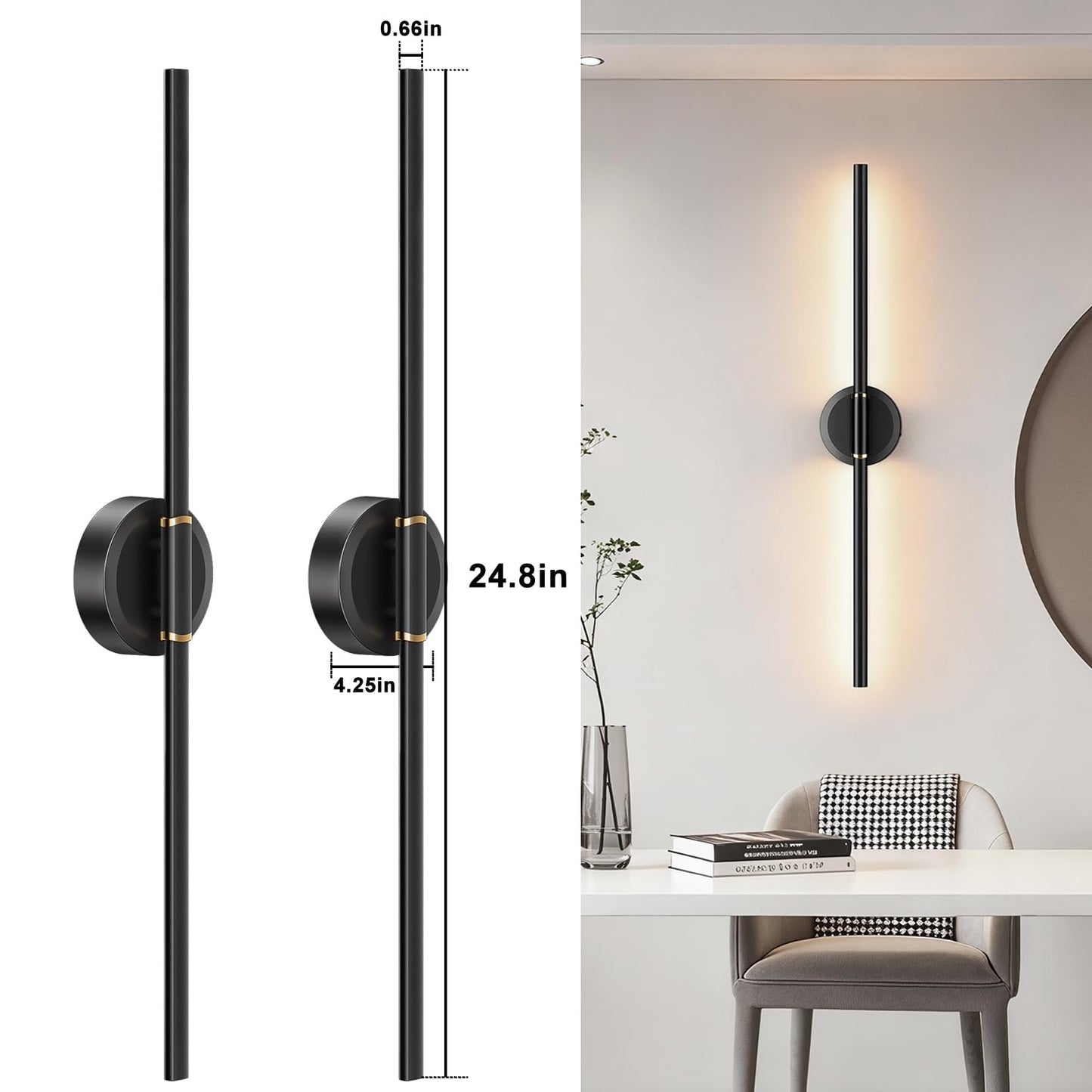 DEALGADGETS Battery Operated Wall Sconces Set of 2, Dimmable 6000mAh Rechargeable Wall Lights, LED Wall Lamp with Remote Control