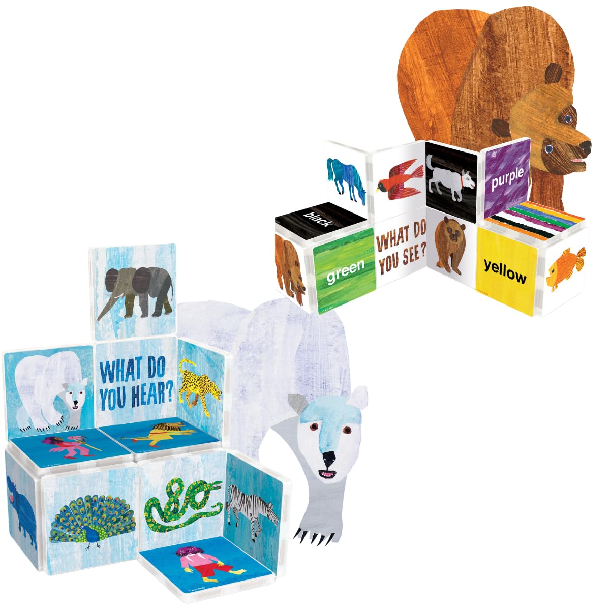 CreateOn Eric Carle Brown Bear with Polar Bear Bonus Set Magnetic Tiles, Building Set for Kids, Magnetic Building Toys for Kids, STEM Toys for Boys and Girls Ages 3+, 24 Piece