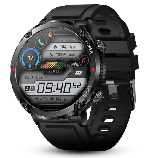 ALPHAGEAR Bravo XL Smartwatch for iPhone & Android, Rugged Smart Watch (Answer/Make Call), 24/7 Wellness Tracker with 1.69" AMOLED Screen, 10-14 Days Battery, IP68 (2xScreen Protector Included)