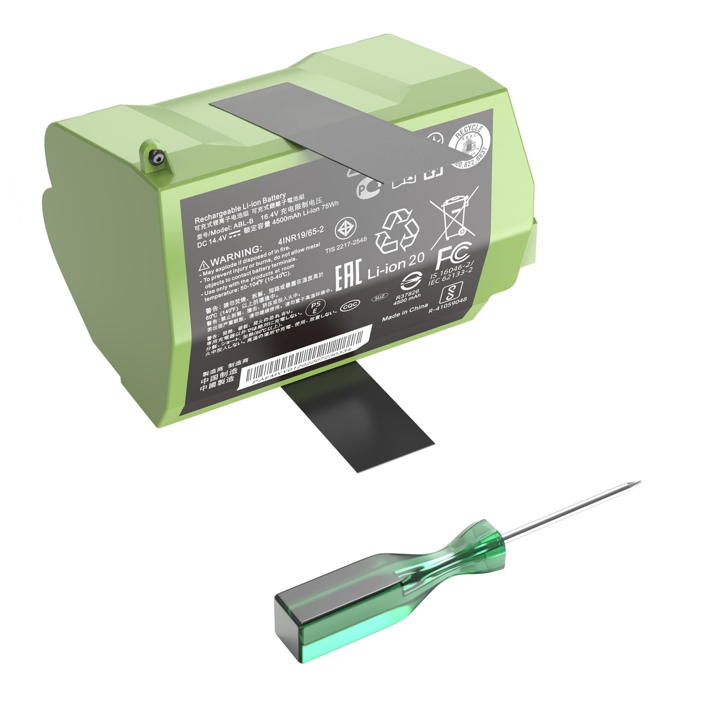 JGTM for Roomba S9 S9+ S9 Plus Battery Replacement, ABL-B Li-ion Batteria Compatible with iRobot S9 9150 9550 S955020 S955880 Vacuum Cleaners High Capacity 16.8V 75Wh 4500mAh