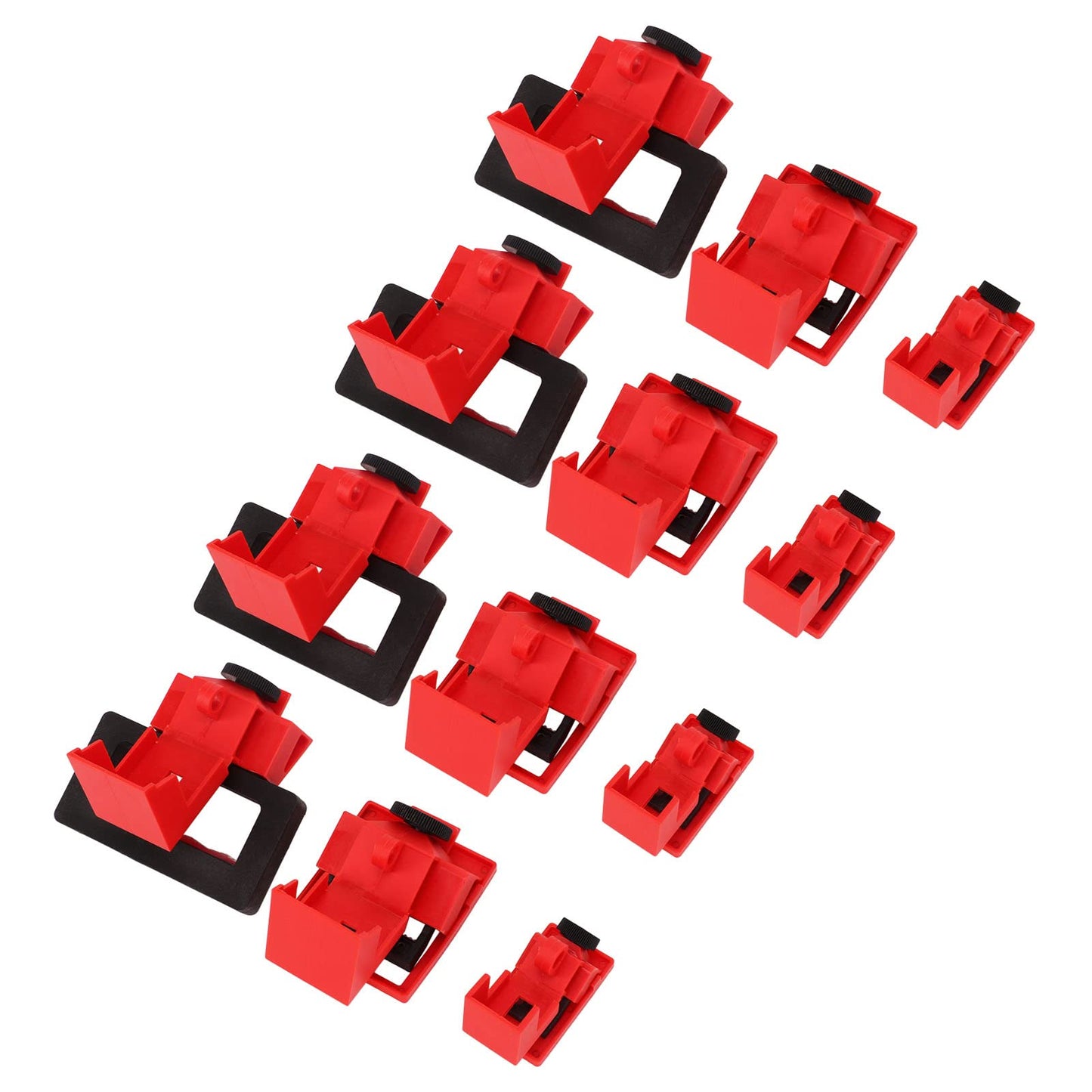 Circuit Breaker Lockout Device, Lockout Tagout Kit 12 Pcs Single Pole Breaker Lock Out Device Nylon Breaker Clamp On Lockout Tagout Kit for Loto Station Lock Out Tag Out Set