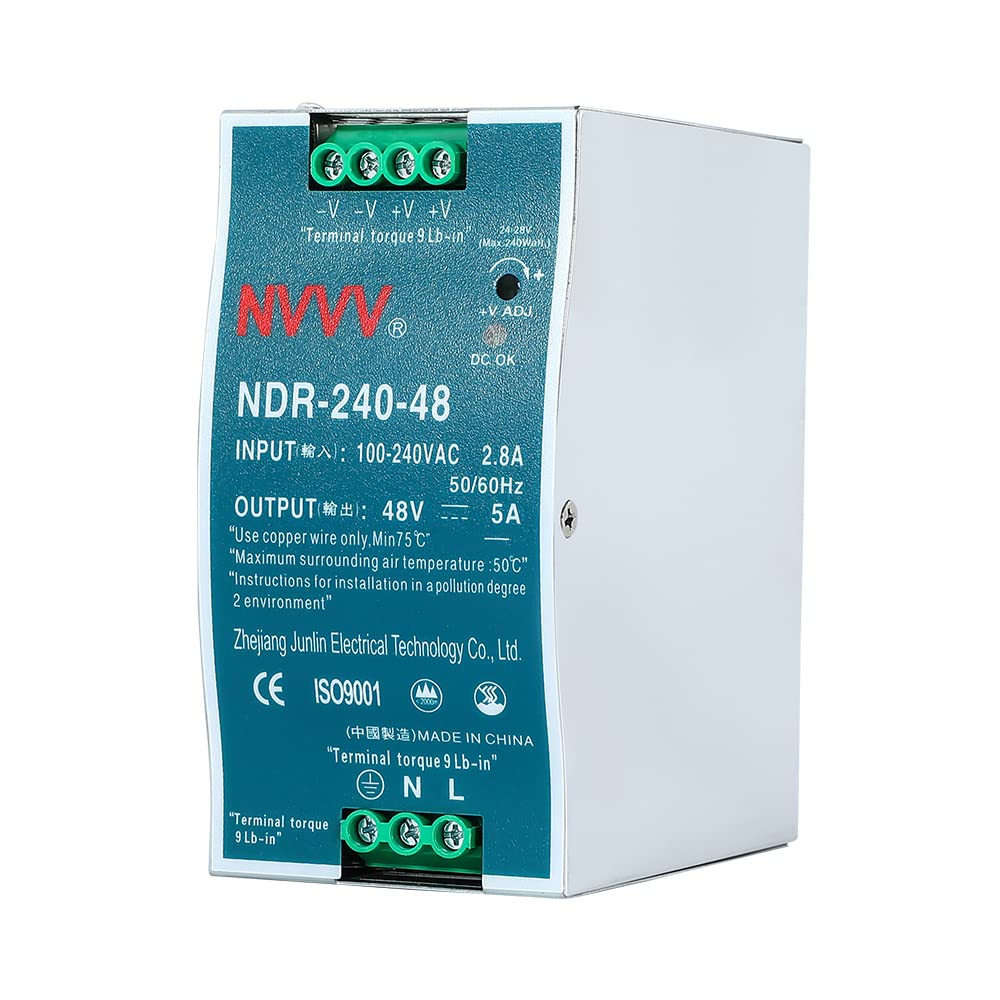 48V DC Output Industrial DIN Rail Power Supply 5 Amp NDR-240-48 Input Voltage 100 to 240 with PFC