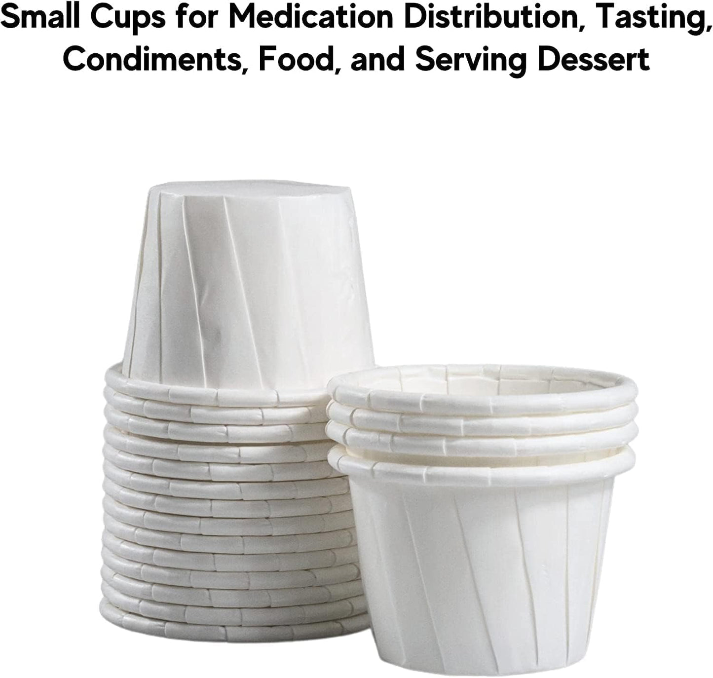 Disposable Paper Souffle Medicine Cups 3/4 oz [Pack of 2500] – (0.75 Ounce) Small Cups for Medication Distribution, Pills, Tasting, Condiments, Food and Dessert Serving