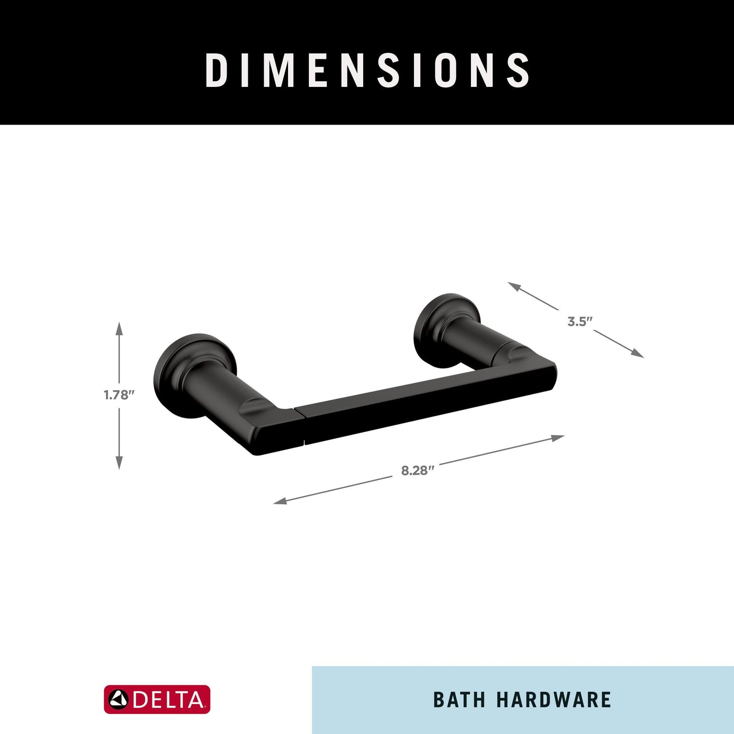 Delta Pivoting Toilet Paper Holder | Matte Black | Wall Mount | Tetra Bathroom Accessories