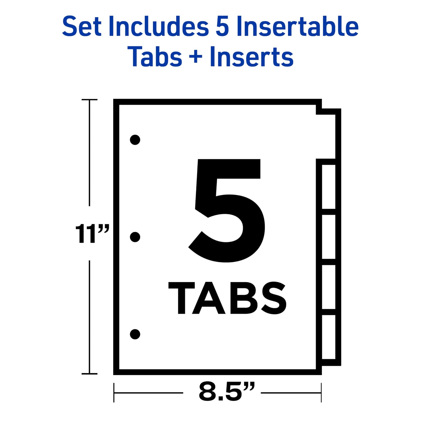 Avery Binder Dividers - 5-Tab Insertable Multicolor Big Tabs for Binders, 48 Sets of Dividers (11109)