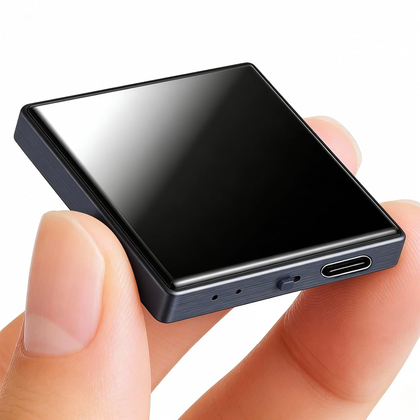 Mini Square Magnetic Voice Recorder 128GB Portable Voice Activated Audio Recorder with Noise Reduction, 9000 Hours Storage, 90 Day Standby, Compatible with Android & iOS