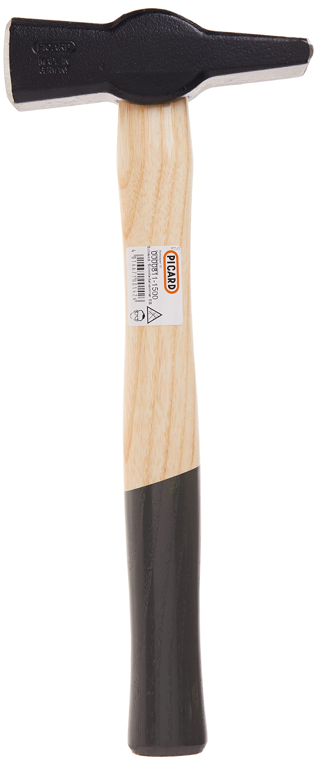 Picard Blacksmith Hammer, Alloyed Special Steel Head, Dual Curved Ash Wood Handle, Swedish Pattern, Ultimate Tool for Blacksmithing, Made in Germany, 53 Oz