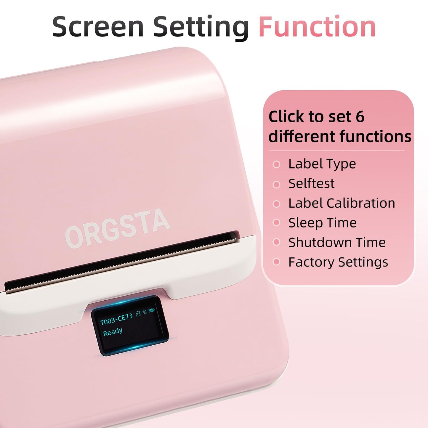 ORGSTA Label Maker Machine with Tape, T003 Thermal Label Maker, 2 Inch Bluetooth Label Printer Compatible with Phone & PC, Sticker Printer Barcode Thermal Maker for Small Business, Home, School