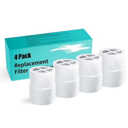 4-Pack Replacement Filter for JOLIE Shower Head, Compatible with JOLIE Shower Filter Cartridge, Reduces Chlorine, Heavy Metals & Impurities, Softens Skin & Hair