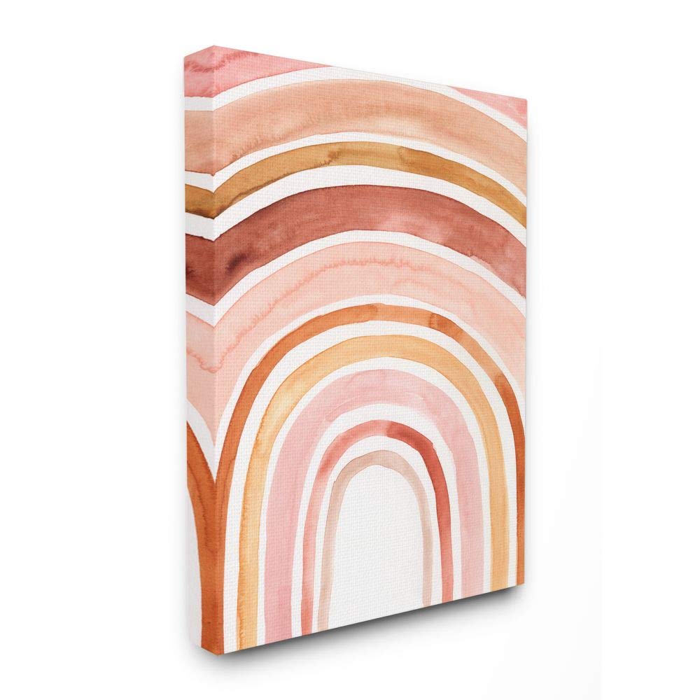 Stupell Industries Warm Red Shades of Abstract Arches Watercolor Painting, Designed by Victoria Borges Wall Art, 16 x 20, Canvas