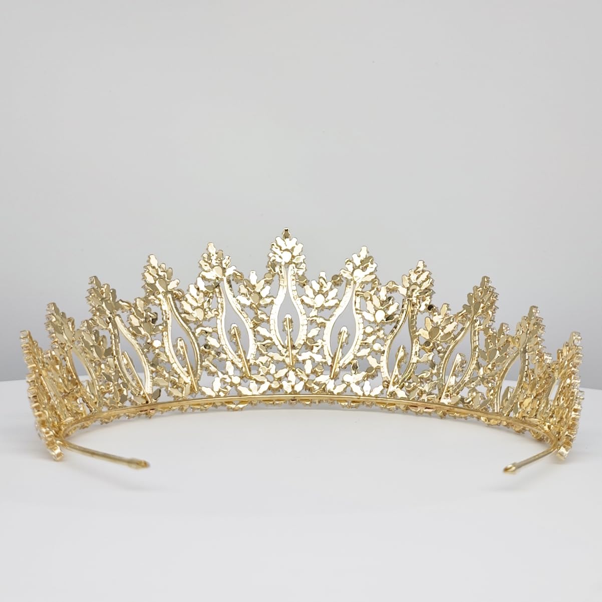 Luxury Wedding Tiaras for Bride Cubic Zirconia Big Tall Crown Quinceanera Crystal Headband for Women CZ Pageant Birthday Prom Party Headpiece Bridal Hair Accessories Gold