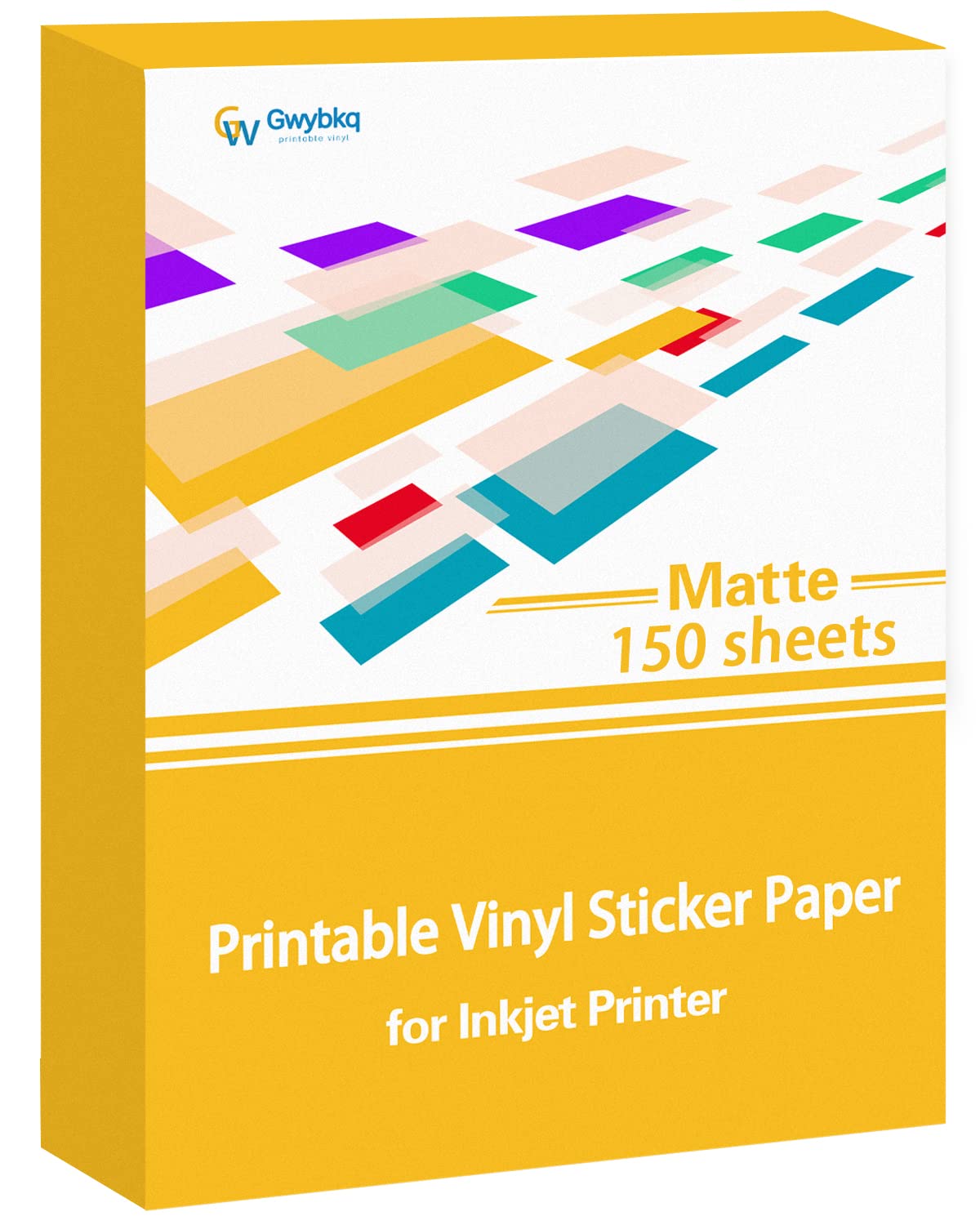Gwybkq Premium Printable Vinyl for Inkjet Printer 150 Matte Sticker Papers 8.5’’x11’’ Waterproof White Labels Decal Paper for Cricut