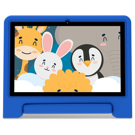 ApoloSignage Kids Tablet, 10.1-inch Android 13 Tablet for Kids, Expandable Storage, Long Battery Life, WiFi, Bluetooth, Drop-Proof Case, HD Display, for Toddlers and Children-Blue
