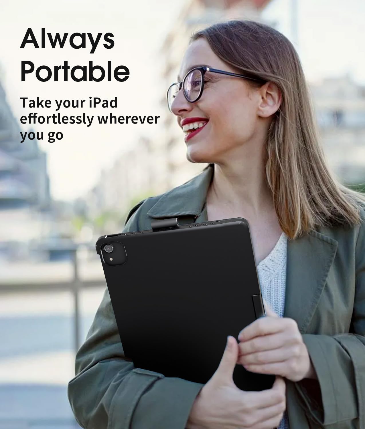 Baisla iPad 10th Generation Case with Keyboard 10.9" & iPad 11th (A16) & iPad Air 11 (M3/M2), Multi Trackpad, 360 Swivel & Rainbow Backlit for iPad Air 5th/4th,iPad Pro 11 4th/3rd/2nd/1st - Black