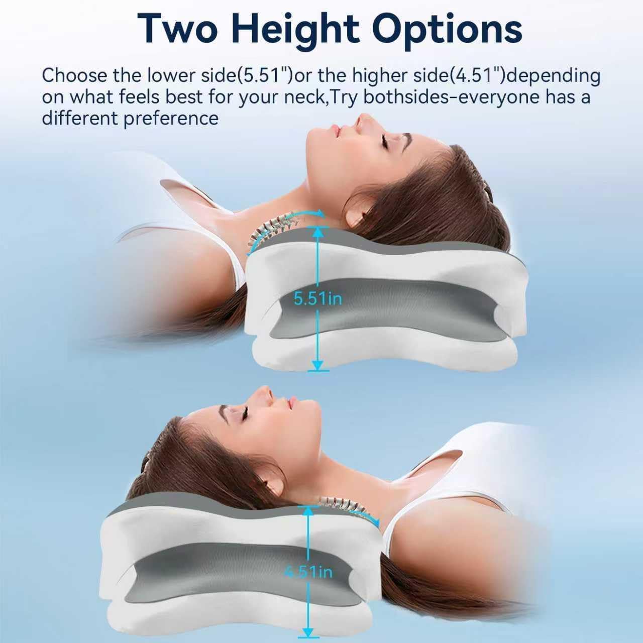 Sleep Apnea Pillow with Neck Pain & Snoring Relief -Orthopedic Cervical Pillow,Ergonomic Contour Memory Foam Pillow for Side, Back,Stomach,Dreamers,Medium Firm (Darkgrey, Queen Size 25"lx15"wx5.8"h)
