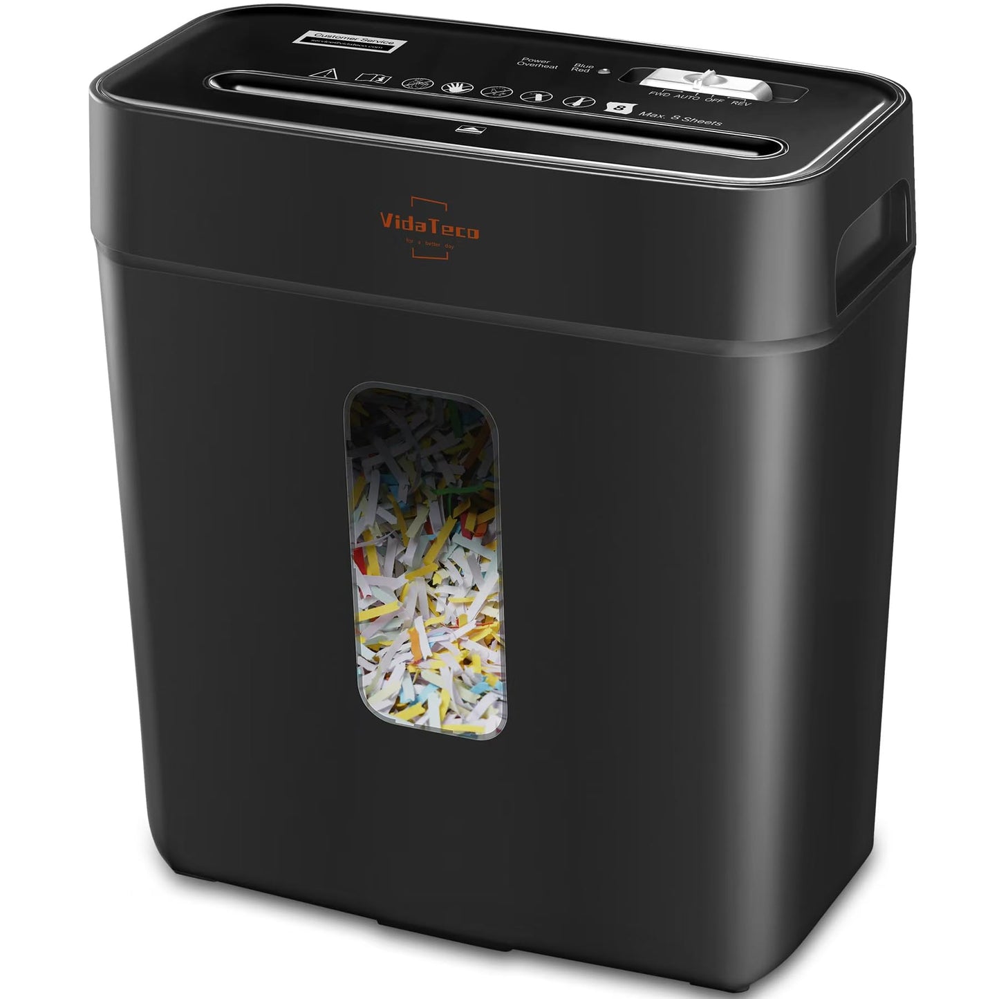VidaTeco 8-Sheet Cross Cut Paper Shredder for Home Office, 3.04-Gallon Bin
