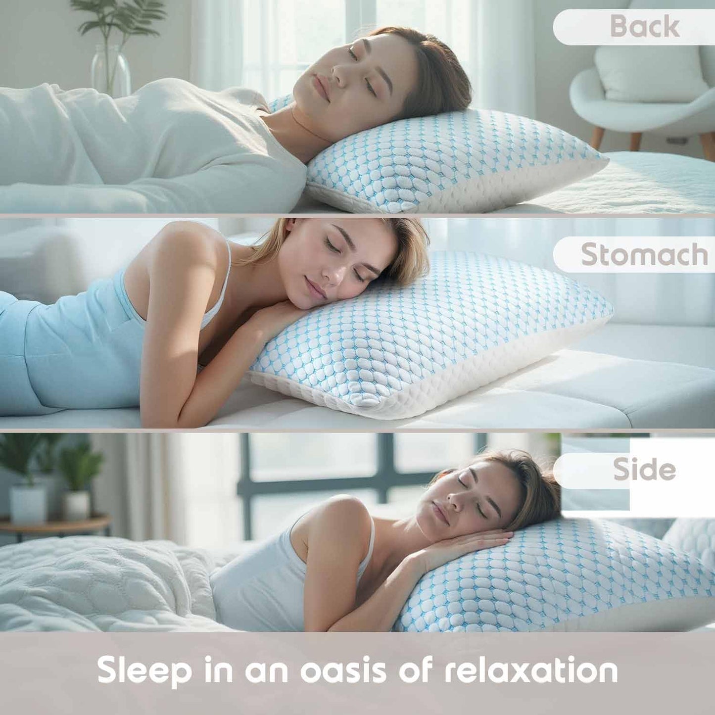 Nestl Cooling Pillow for Sleeping 2 Pack, Luxury Shredded Memory Foam Pillows Queen Size Set of 2, Adjustable Cold Gel Pillows for Hot Sleepers Supportive Cool Pillow for Side Back Stomach Sleepers