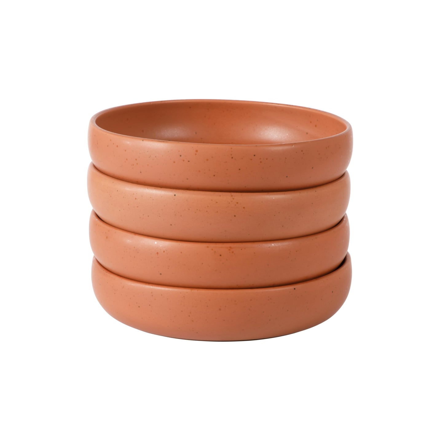 Bloomhouse - Two Time Oprah's Favorite Things Winner - Corsica Clay 4-Piece Dinner and Pasta Bowl Set – Burnt Apricot Terracotta Stoneware for Meals, Serving & Everyday Use