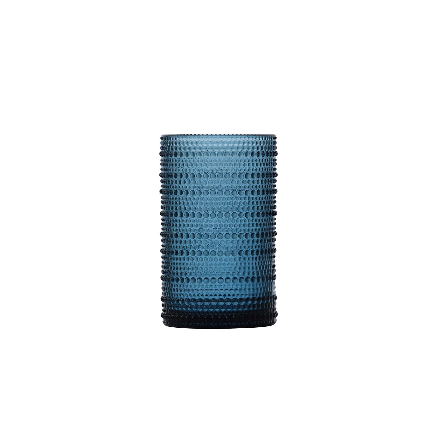 Fortessa Jupiter Beaded Hobnail Glass, 13 Ounce Iced Beverage (Set of 6), Cornflower Blue