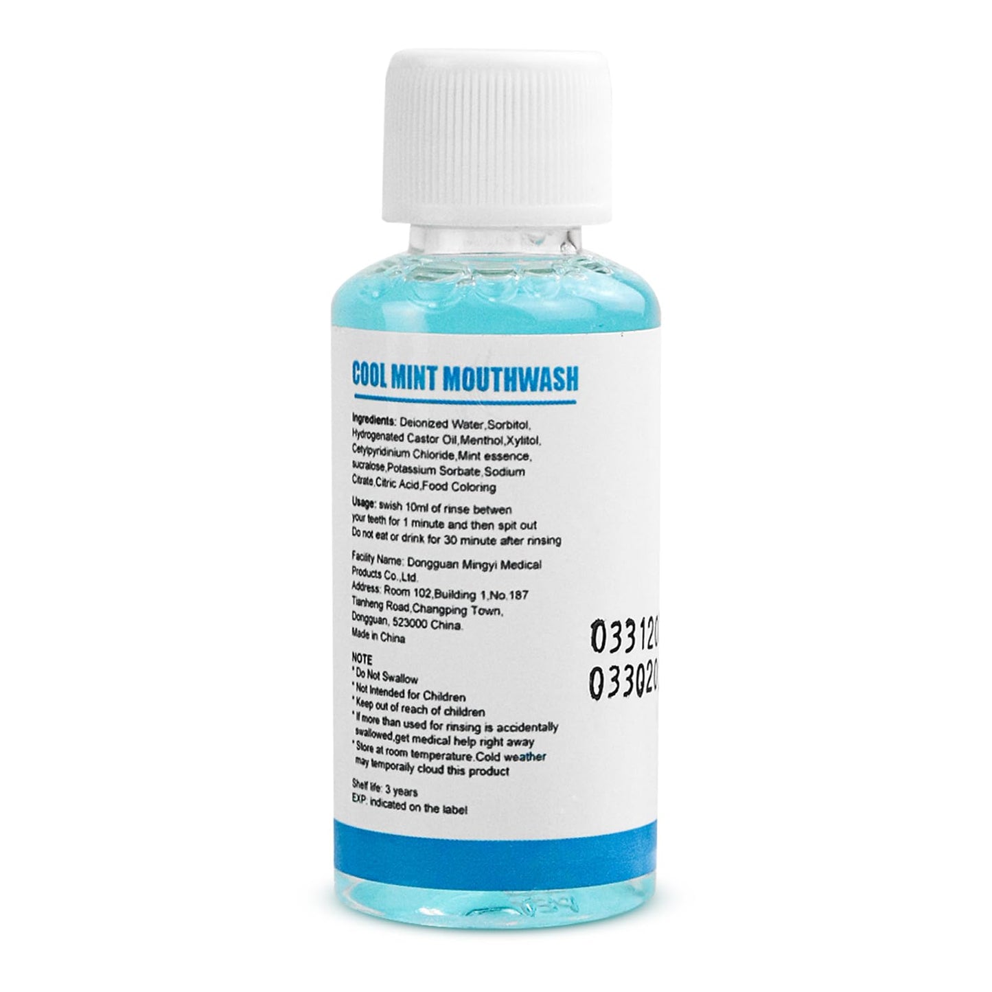SLequipo 100 Travel Size Mouthwash Bulk Mini Mouthwash, Fresh Mint Portable Mouthwash Individual 1.2oz/35ml Mouthwash Bottles for Travel Toiletry Kits, Blue