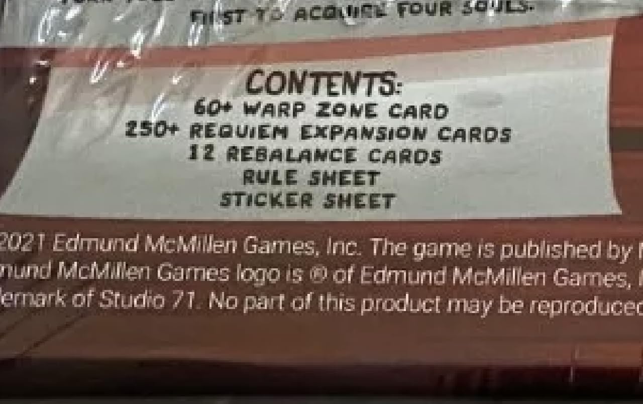 WARP Zone Maestro Media The Binding of Isaac: Four Souls Requiem Expansion - KICKSTARTER Edition, Officially Licensed - 99 Warp Zone & 269 Expansion & 12 Rebalance Cards - 1-4 Player Card Game