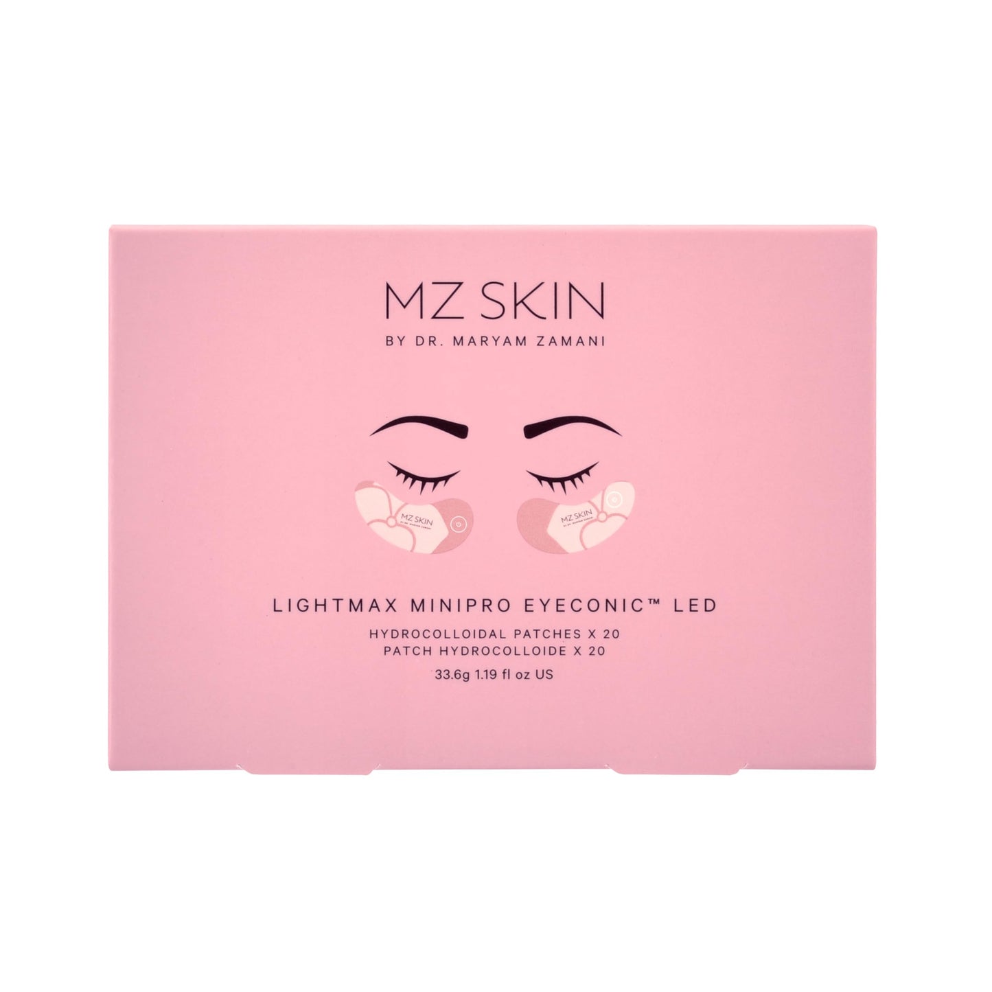 MZ Skin Lightmax Minipro Hydracollodial Patches, Collagen-Boosting LED Treatment Pads for Eye Area, Perfect for Puffiness, Fine Lines, Wrinkles & Dark Circles, Radiant Rejuvenated Eyes, 20 Pack Set