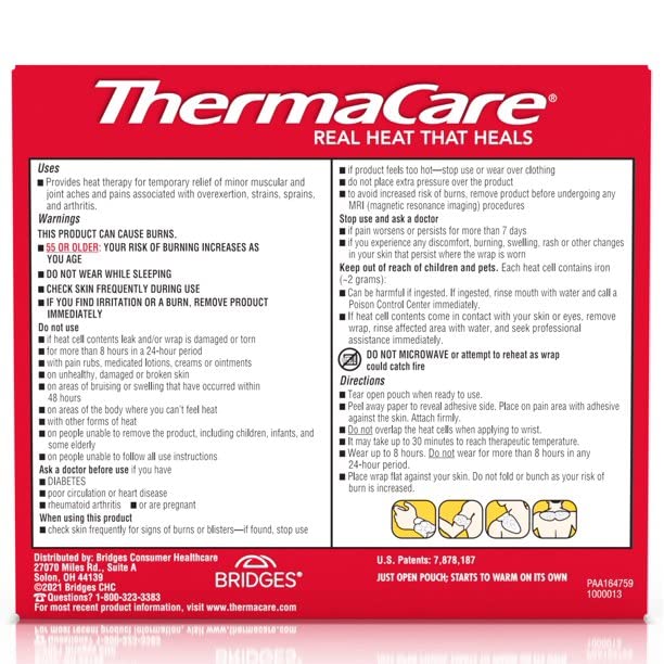 ThermaCare Neck Shoulder and Wrist Heatwrap - 3 count - Pack of 8