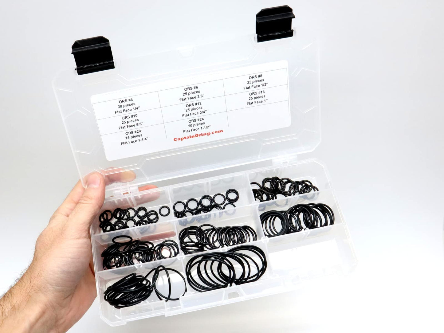 Captain O-Ring ORS/ORFS (for Flat Face Fittings) Hydraulic O-Ring Seal Kit (Buna 90 / BN90-180 Piece Kit)